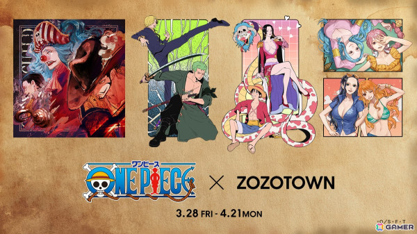 TVアニメ「ONE PIECE」とZOZOTOWNのコラボアイテムが3月28日より受注販売！坂内 若氏、NAKAKI PANTZ氏、百々田氏による描き下ろしイラストを使用の画像1