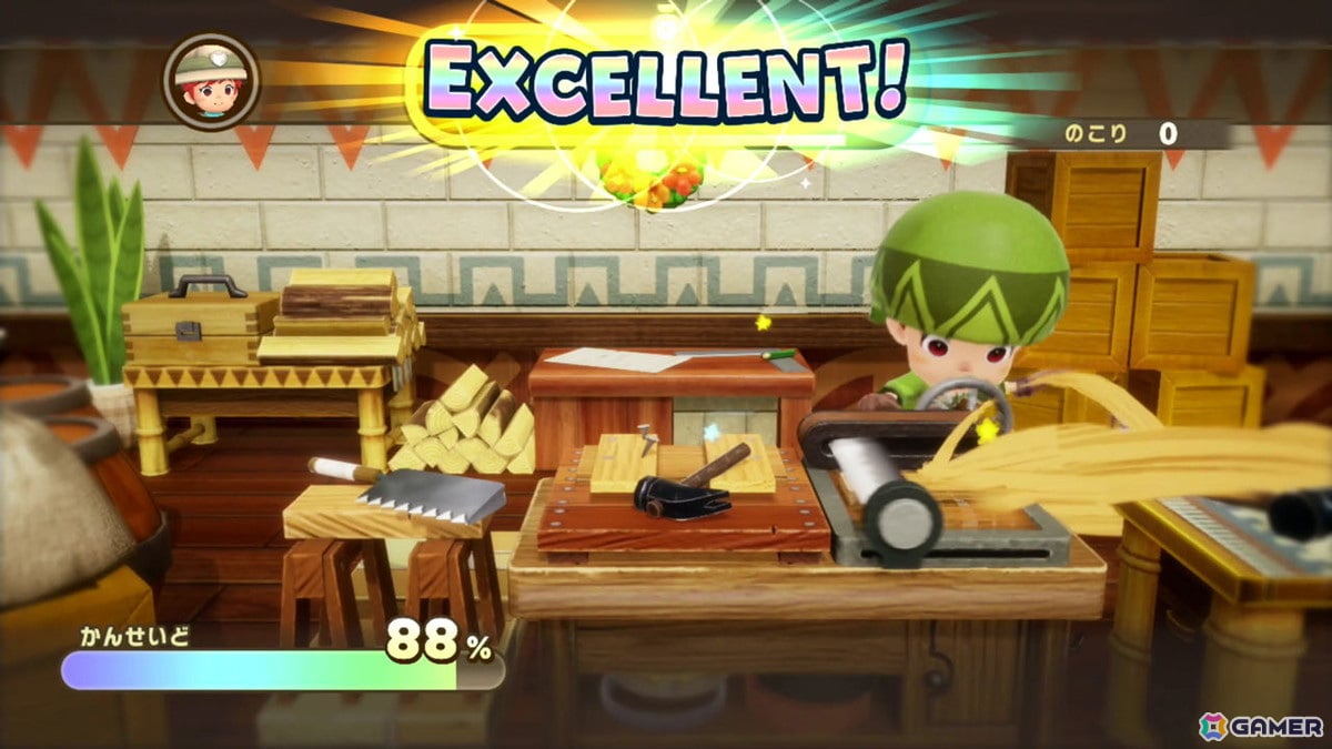 タイミングよくボタンが押せると「EXCELLENT!」などの評価が表示される。