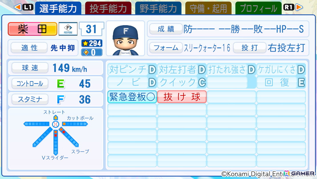 柴田獅子選手(北海道日本ハムファイターズ)
