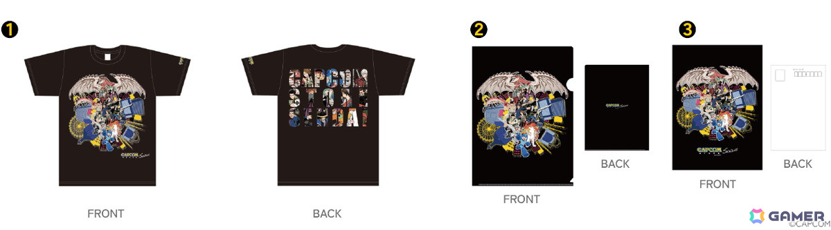 「カプコンストア仙台店」の限定グッズが公開!仙台店のメインビジュアルが描かれたTシャツ、クリアファイル、ポストカードが登場の画像
