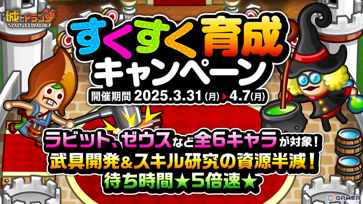 「城とドラゴン」4月の新キャラ“風神雷神”(CV:風神 守屋亨香/雷神 鷹村彩花)が本日19時より登場!の画像