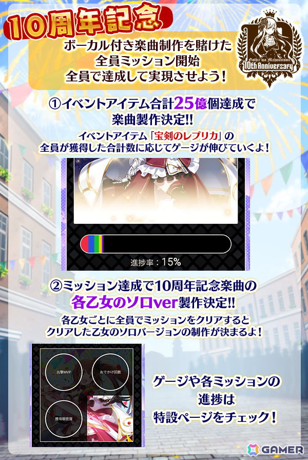 「ごまおつ」サービス開始10周年を記念したイベント「未来への凱旋~現在を踏みしめて~」が開催!最大1000連引ける毎日無料ガチャなど各種キャンペーンもの画像