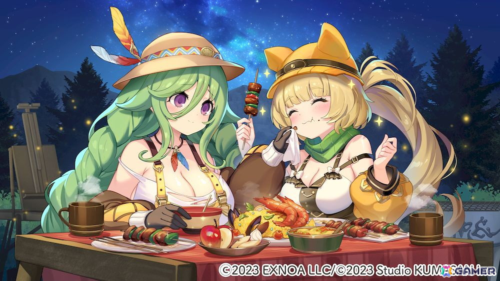 「ガールズクリエイション」でイベント「山麓のアートキャンプ」が開催!キャンプ衣装のマネとセザンヌがガチャに登場の画像