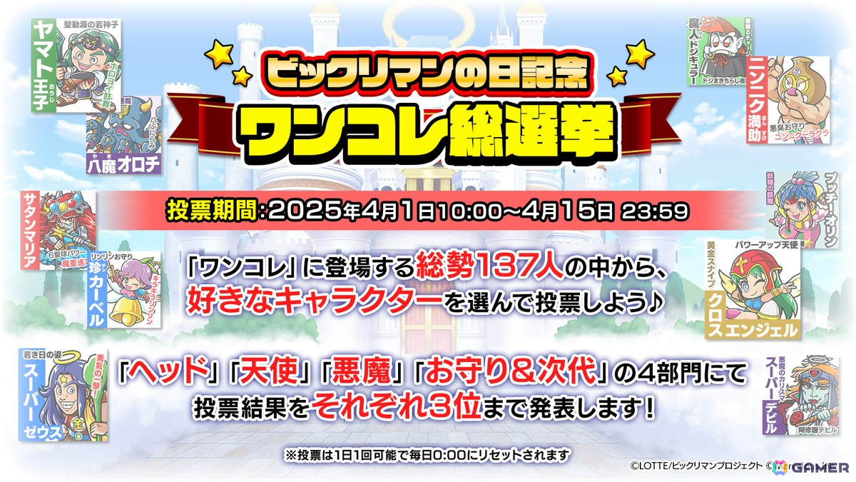 「ビックリマン・ワンダーコレクション」4月1日の“ビックリマンの日”を記念した「ワンコレ総選挙」が開催!春のコンテンツ実装予定も公開の画像