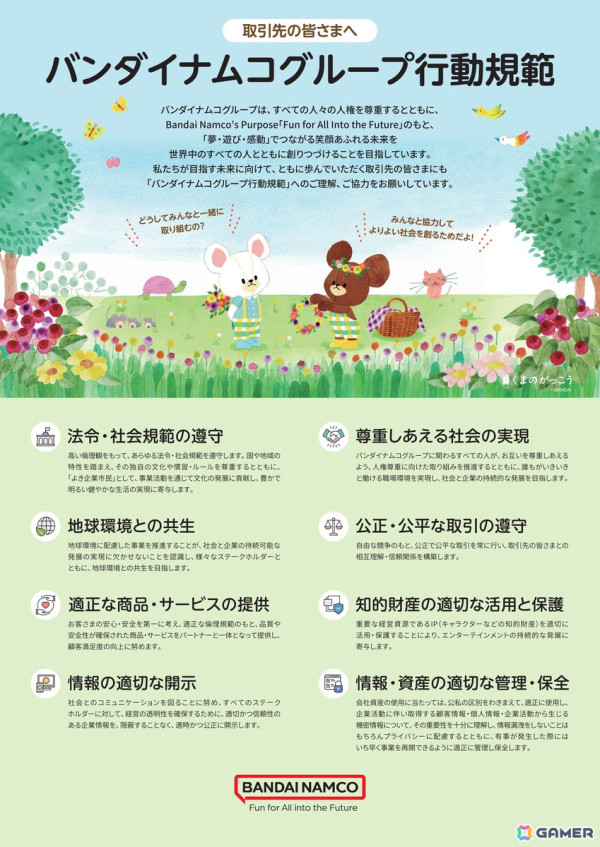 バンダイナムコグループ、行動規範および取引先ガイドラインを制定――脱炭素計画も前倒しにの画像2