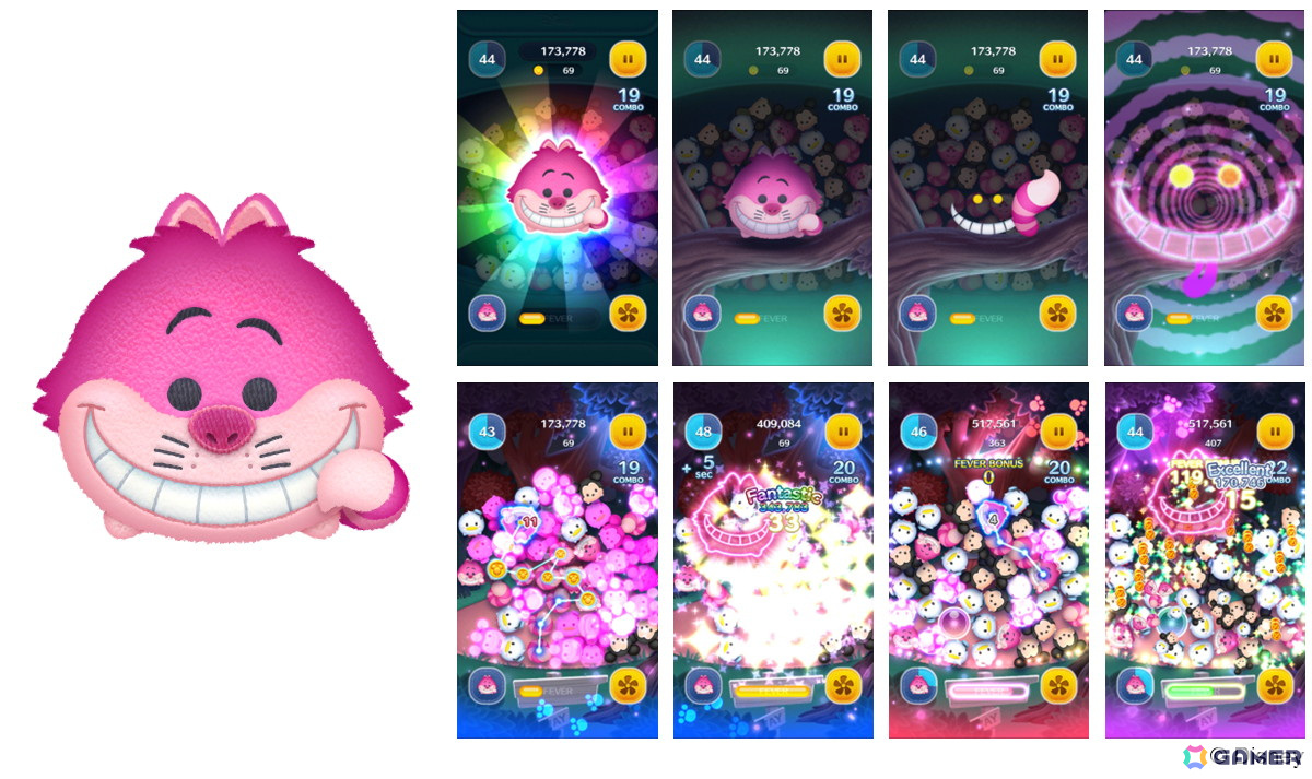 「LINE：ディズニー ツムツム」に新ツム「チェシャ猫」「マッドハッター」「白うさぎ」が登場！の画像