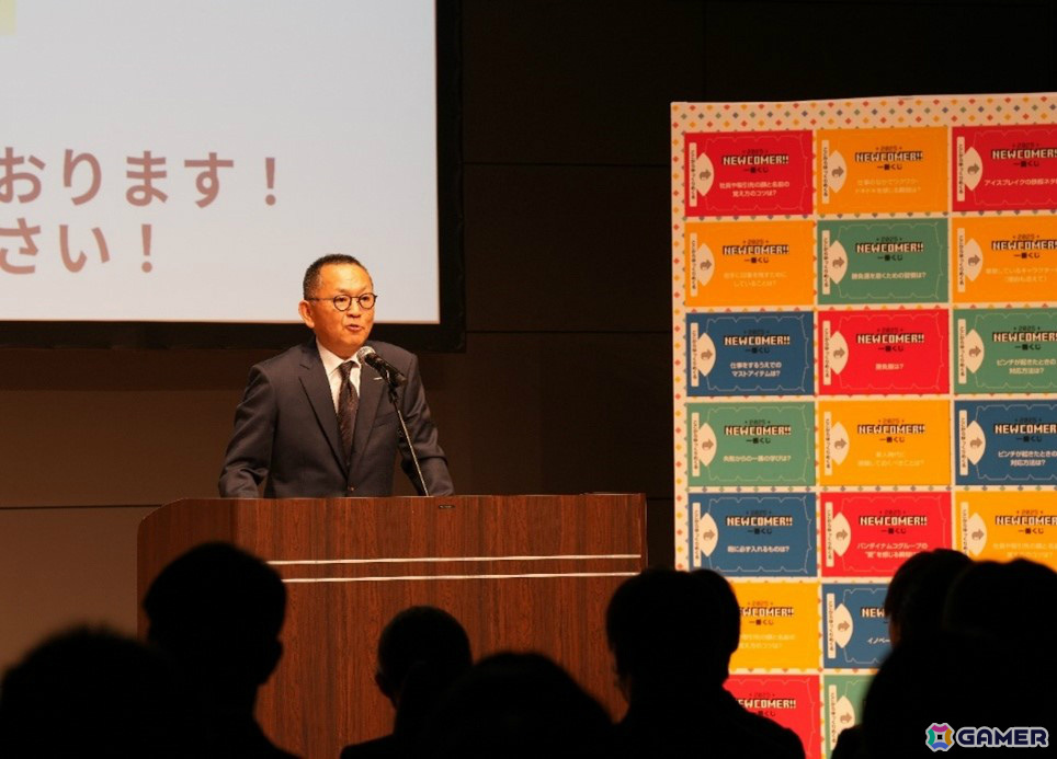 バンダイナムコグループ、入社式限定の「一番くじ」で新入社員を歓迎――コンビニ風ブースや社長の直筆メッセージ入りくじ券などのサプライズ企画を実施の画像