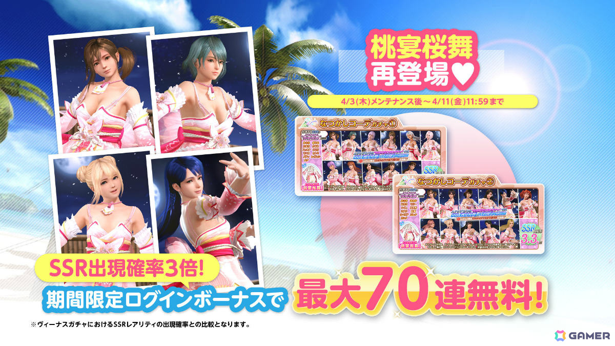 「DEAD OR ALIVE XVV」ツートーンカラーがオシャレなSSR水着「サンシャイン・プラージュ」が登場!の画像