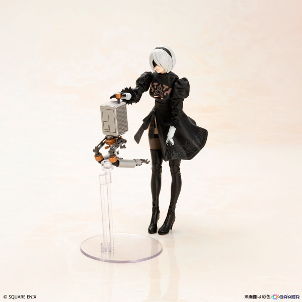 「NieR:Automata」2Bの組立式プラスチックモデルキットが登場！可動仕様のポッドや自爆モードを再現できる胴体パーツなどが付属の画像