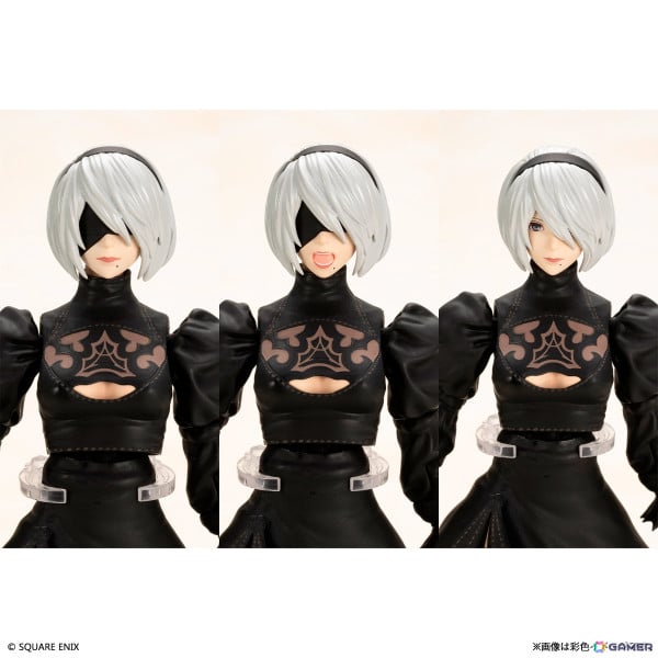 「NieR:Automata」2Bの組立式プラスチックモデルキットが登場！可動仕様のポッドや自爆モードを再現できる胴体パーツなどが付属の画像