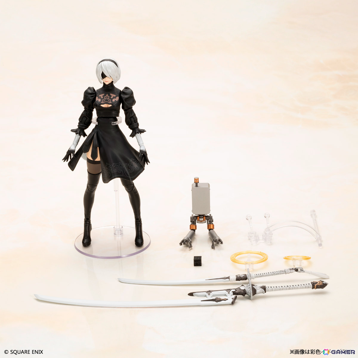 「NieR:Automata」2Bの組立式プラスチックモデルキットが登場！可動仕様のポッドや自爆モードを再現できる胴体パーツなどが付属の画像10