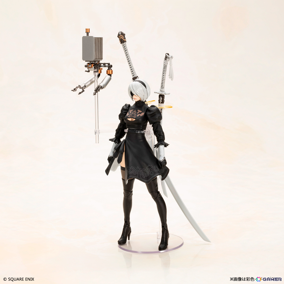 「NieR:Automata」2Bの組立式プラスチックモデルキットが登場！可動仕様のポッドや自爆モードを再現できる胴体パーツなどが付属の画像2