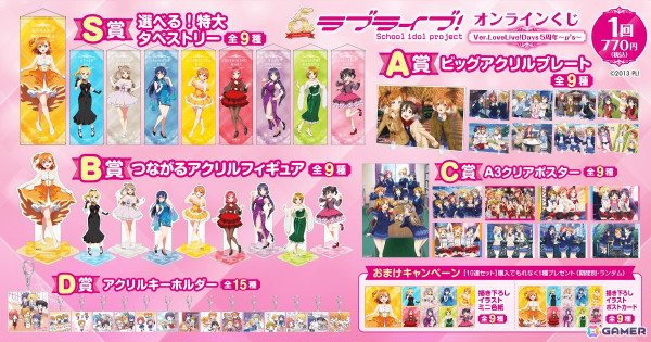 「『ラブライブ！』オンラインくじ Ver.LoveLive!Days5周年～μ's～＞」が登場！未来電機先生の描き下ろしイラストを使用の画像2