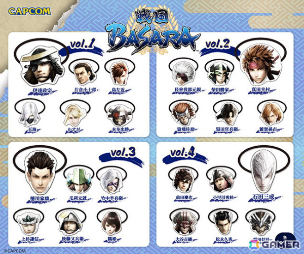 戦国乱世に生きた総勢24武将たちが「ヘアゴム」に！？「戦国BASARA」シリーズのカプセルトイグッズが新登場の画像1