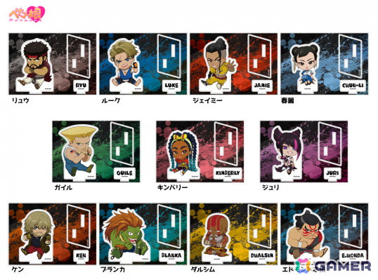 「スト6」のキャラたちがかわいくデフォルメされたアクリルキーホルダー、アクリルフィギュア、缶バッジが6月に発売！の画像