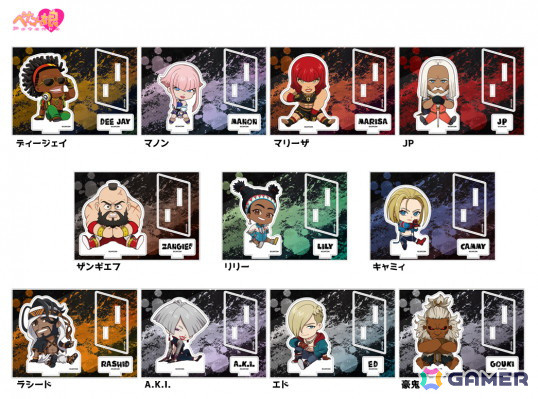 「スト6」のキャラたちがかわいくデフォルメされたアクリルキーホルダー、アクリルフィギュア、缶バッジが6月に発売！の画像