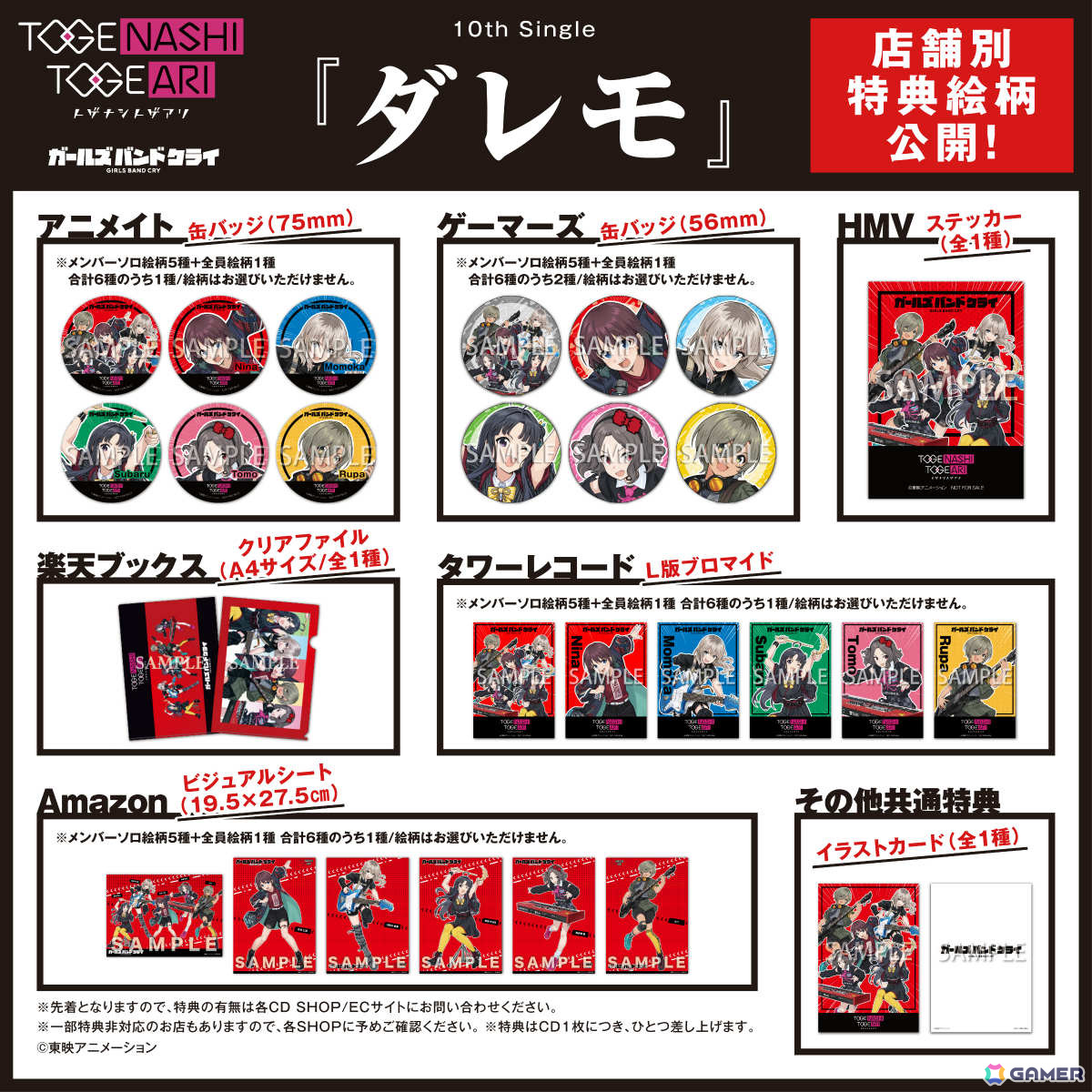 「ガールズバンドクライ」トゲナシトゲアリ 10th Single「ダレモ」が5月28日にリリース！の画像