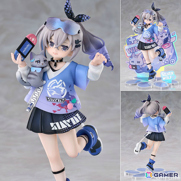 「崩壊:スターレイル」銀狼のちびねこシリーズフィギュアが登場!描き下ろし缶バッジが特典として付属の画像