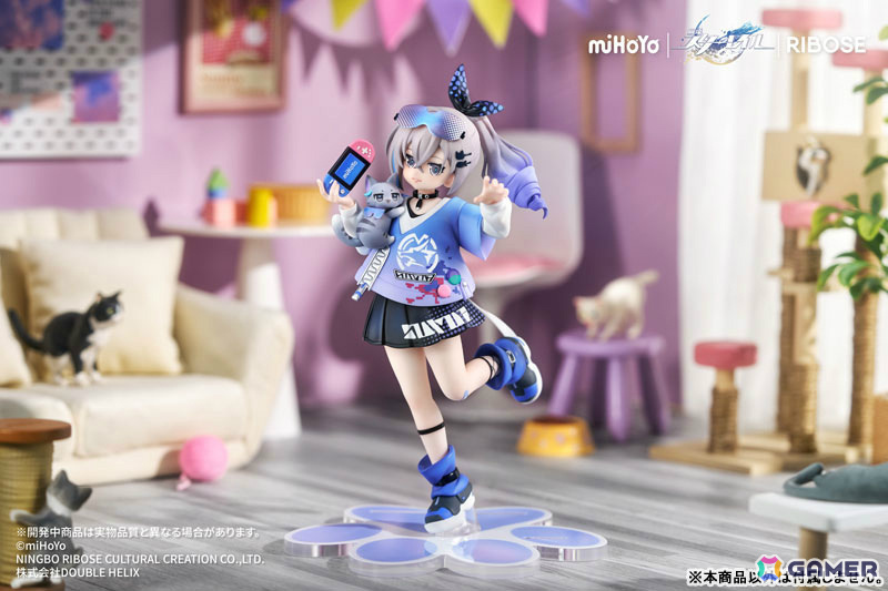 「崩壊:スターレイル」銀狼のちびねこシリーズフィギュアが登場!描き下ろし缶バッジが特典として付属の画像