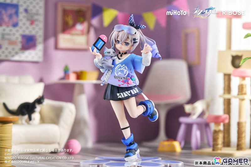 「崩壊:スターレイル」銀狼のちびねこシリーズフィギュアが登場!描き下ろし缶バッジが特典として付属の画像