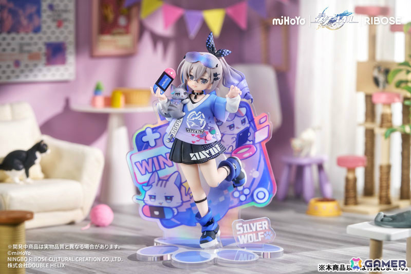 「崩壊:スターレイル」銀狼のちびねこシリーズフィギュアが登場!描き下ろし缶バッジが特典として付属の画像