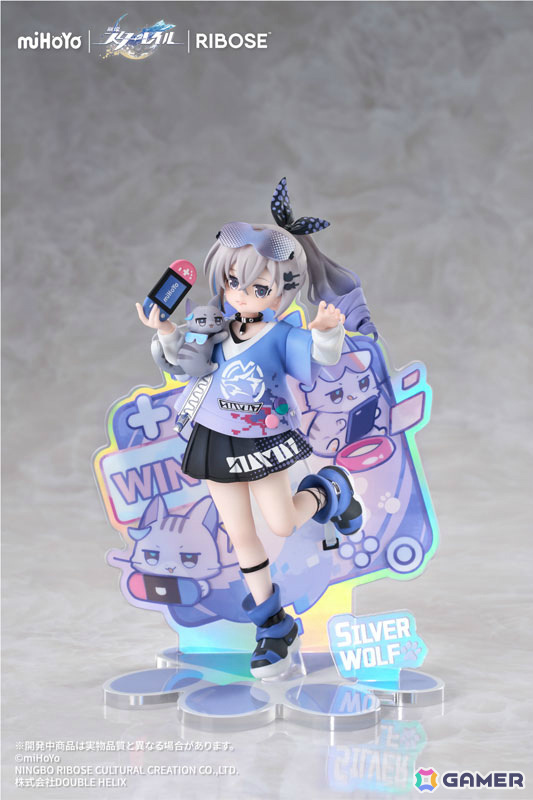 「崩壊:スターレイル」銀狼のちびねこシリーズフィギュアが登場!描き下ろし缶バッジが特典として付属の画像