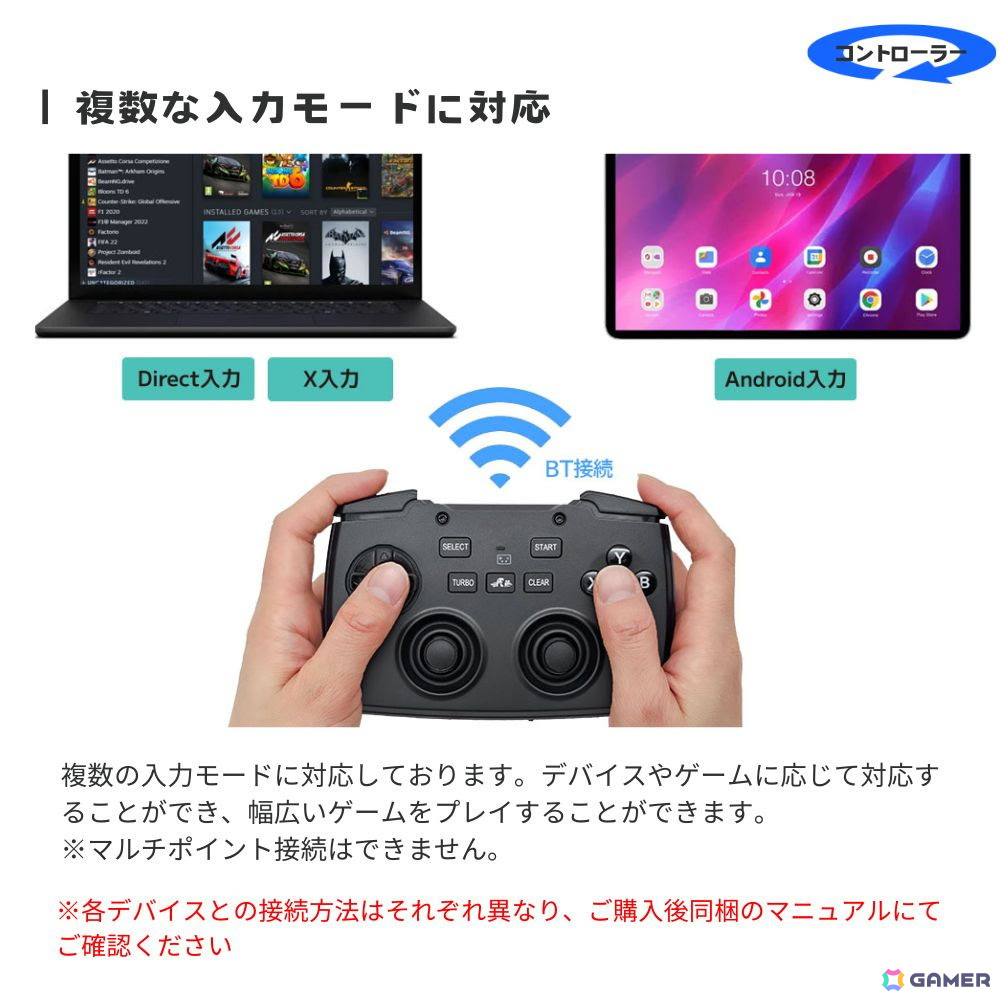 ワイヤレスゲームコントローラーとミニキーボードを表と裏に搭載した2in1ゲーミングデバイス「ダブルフェイス/DOUBLE×FACE」が5月1日に発売!の画像