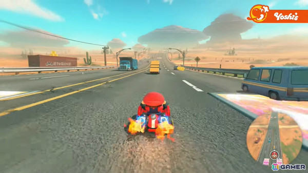 「マリオカート ワールド」新コースやチャージジャンプ、リワインドなどの新アクション、料理をテイクアウトできるお店「Yoshi's」などゲームの魅力を一挙紹介！の画像