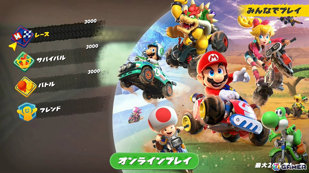 「マリオカート ワールド」新コースやチャージジャンプ、リワインドなどの新アクション、料理をテイクアウトできるお店「Yoshi's」などゲームの魅力を一挙紹介!の画像
