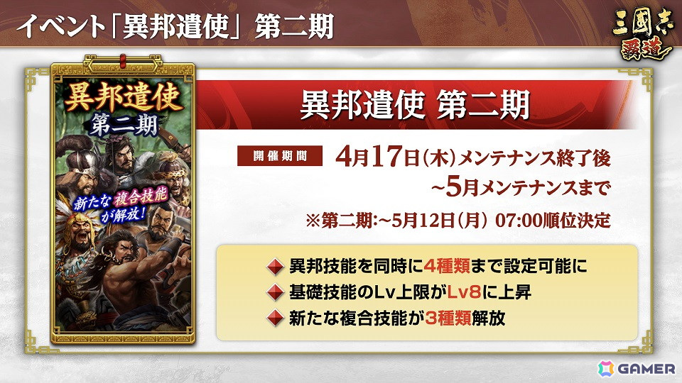 「三國志 覇道」4月アップデートで新LR武将「公孫瓚」「呉起」が登場！長期イベント「異邦遣使」の第二期も開幕の画像
