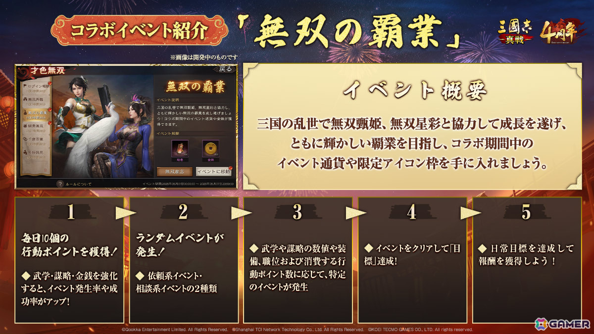 「三國志 真戦」4周年記念生放送にえなこさんが登場!「真・三國無双8 Empires」コラボ第三弾の武将「無双甄姫」のコスプレ姿を披露の画像