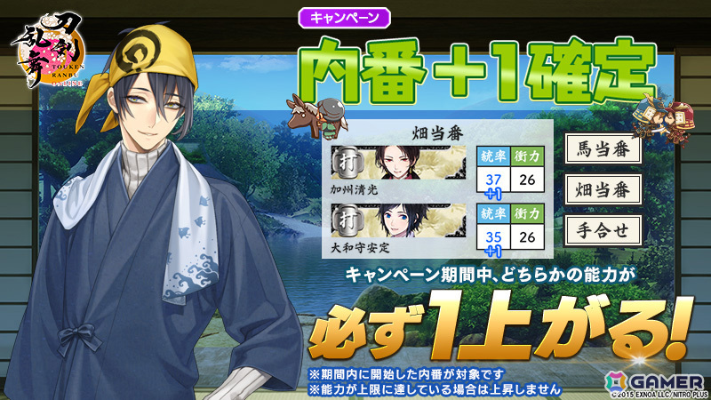 「刀剣乱舞ONLINE」面影(CV:寺島拓篤)が期間限定で鍛刀に登場!経験値増加便利道具1.5倍キャンペーンなども開催の画像