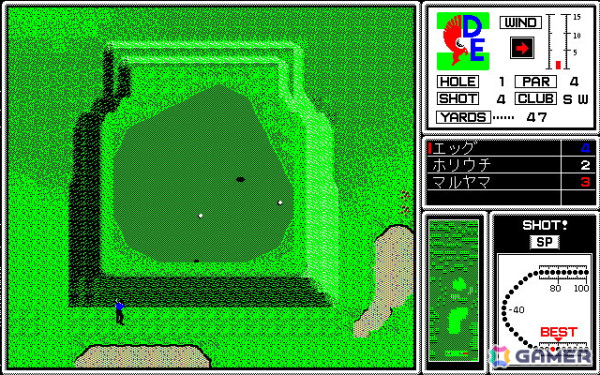 「ダブルイーグル（PC-9801・Windows11対応版）」がプロジェクトEGGで配信！全12コースを舞台に「PLAY GOLF」「GOLF LIFE」2種のモードが楽しめるの画像