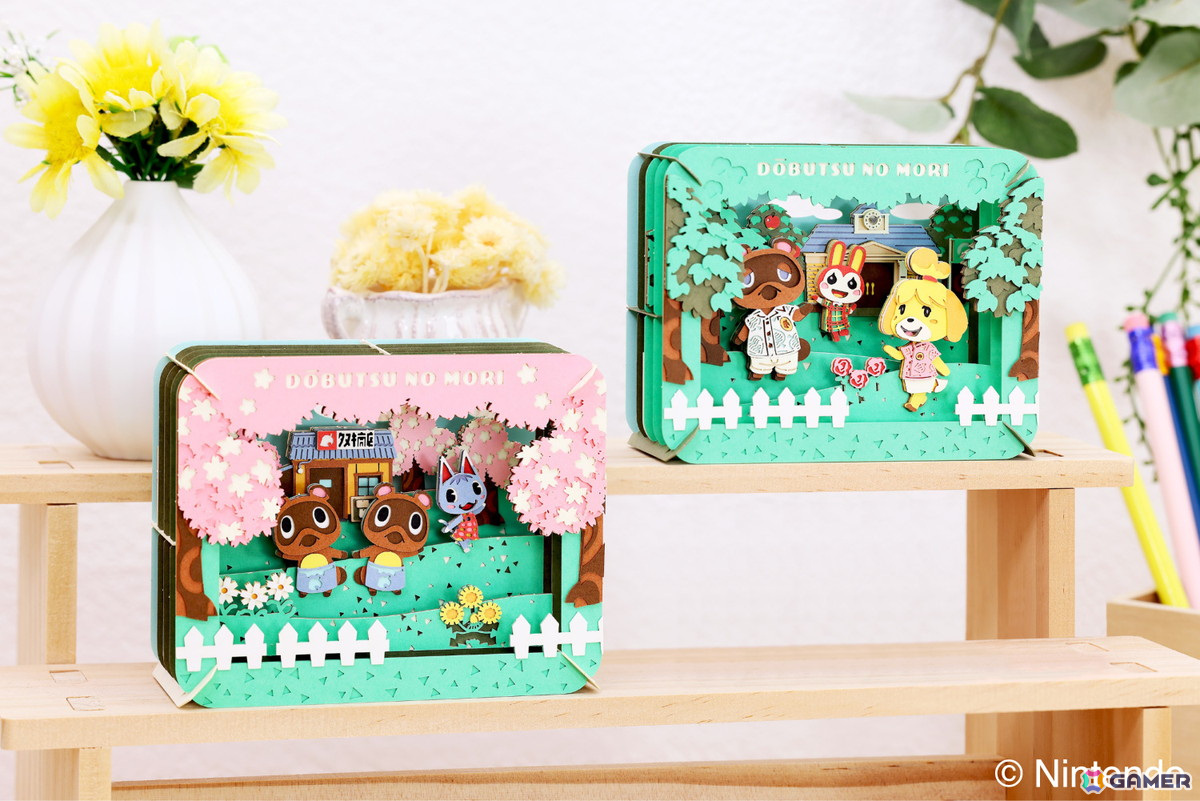 「どうぶつの森」の日常を切り取ったアート作品「ペーパーシアター どうぶつの森 春のタヌキ商店/夏の案内所」が発売!の画像