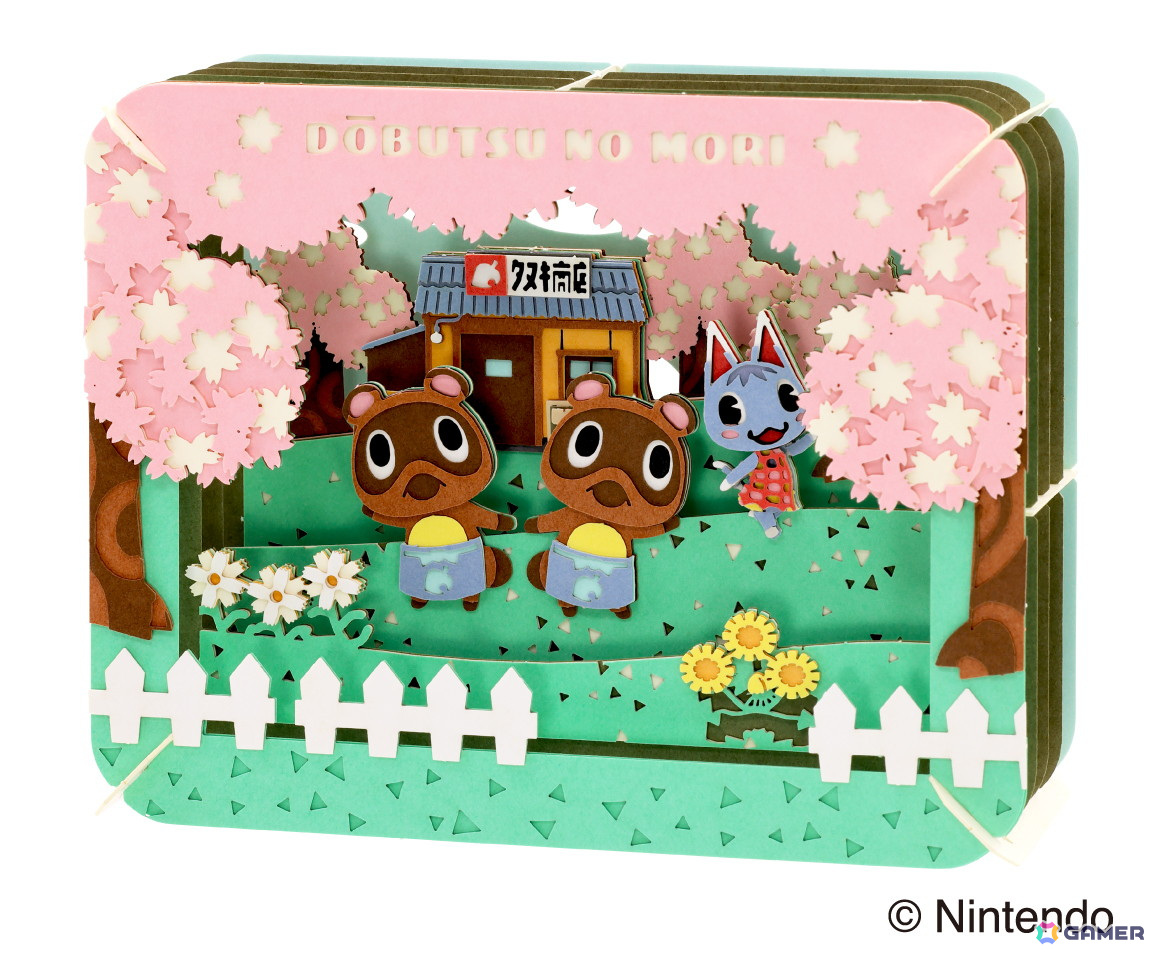 「どうぶつの森」の日常を切り取ったアート作品「ペーパーシアター どうぶつの森 春のタヌキ商店/夏の案内所」が発売!の画像