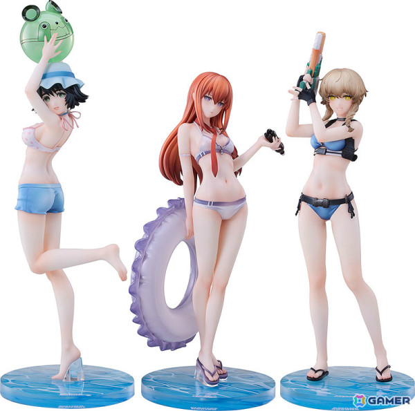 「シュタインズ・ゲート」紅莉栖、まゆり、鈴羽の3人が水着姿で立体化！セット限定特典としてタペストリーが付属の画像1