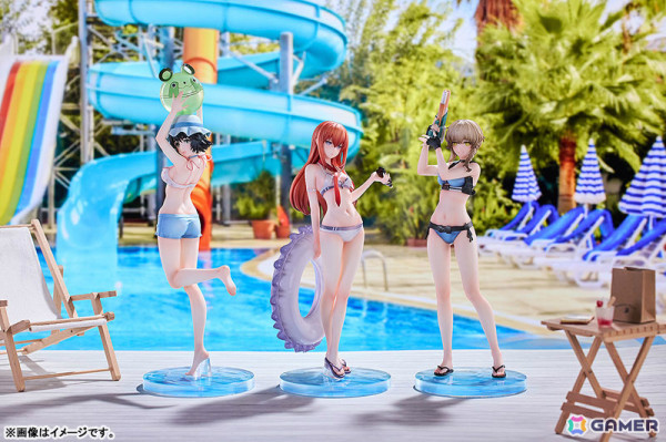 「シュタインズ・ゲート」紅莉栖、まゆり、鈴羽の3人が水着姿で立体化！セット限定特典としてタペストリーが付属の画像2