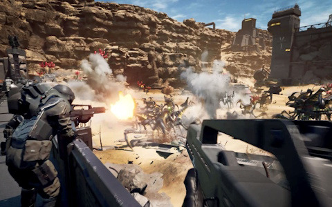 押し寄せてくるエネミーを蹴散らす16人オンライン協力型FPS「Starship Troopers: Extermination」のPS5パッケージ版が発売！