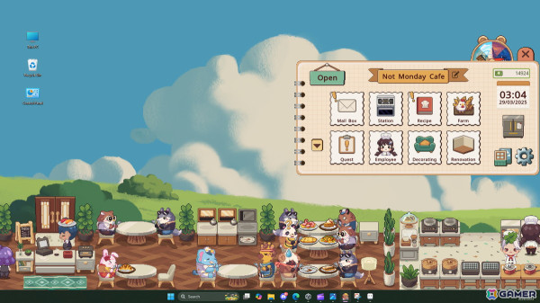 YouTube、Twitchに対応の“コメントでつながる”カフェ経営放置ゲーム「月曜が来ないカフェ」がSteamで2025年内に発売！の画像
