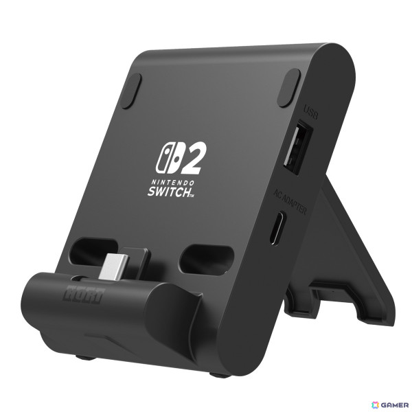 最大2つのUSB機器をつなげて遊べる「テーブルモード専用 ポータブルUSBハブスタンド 2ポート for Nintendo Switch 2」がホリより6月に発売！の画像