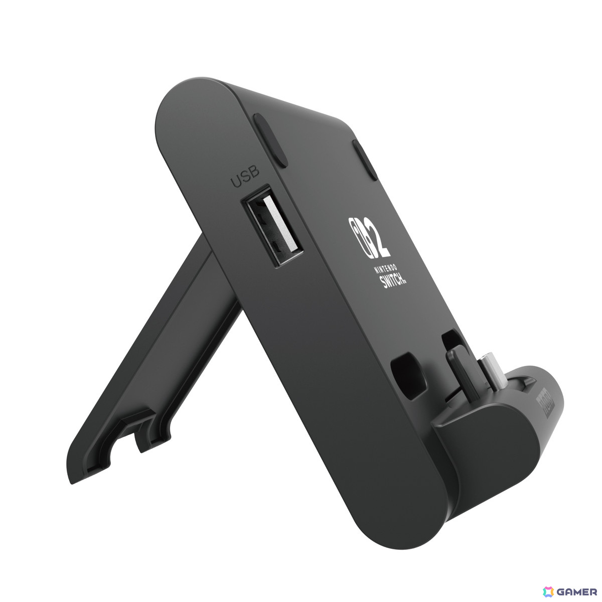最大2つのUSB機器をつなげて遊べる「テーブルモード専用 ポータブルUSBハブスタンド 2ポート for Nintendo Switch 2」がホリより6月に発売！の画像3