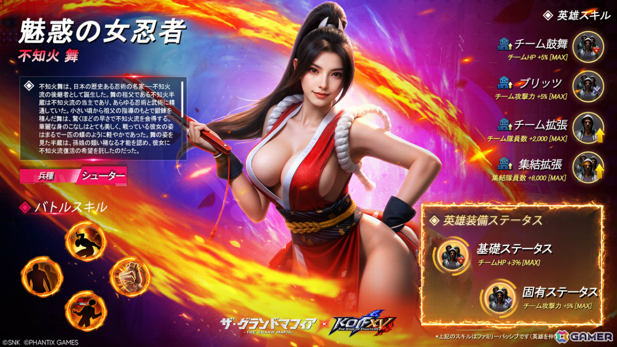 「ザ・グランドマフィア」に不知火舞＆テリー・ボガードが参戦！「THE KING OF FIGHTERS XV」とのコラボが開催の画像