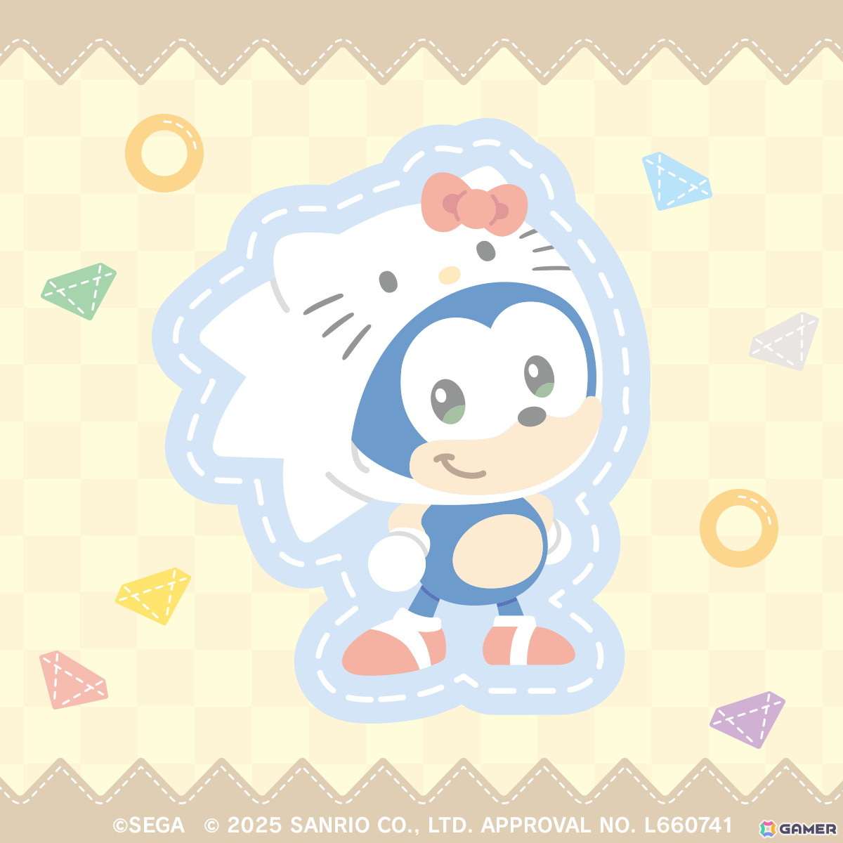 「SONIC ＆ FRIENDS」とサンリオキャラクターズのコラボが決定！「ソニック」×「ハローキティ」のコラボイラストが公開の画像