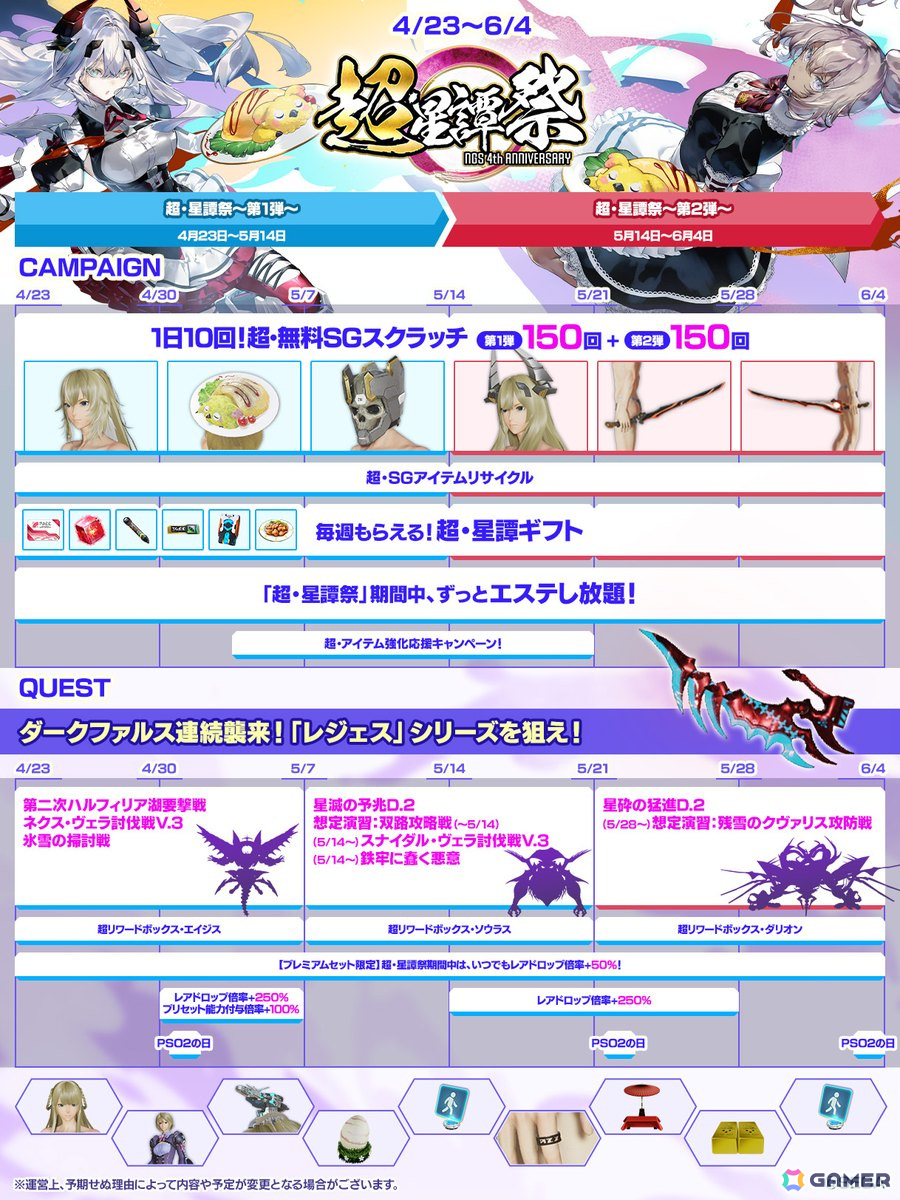 「PSO2 ニュージェネシス ver.2」5月21日からの「転スラ」コラボ詳細や4周年「超・星譚祭」の最新情報が公開!の画像