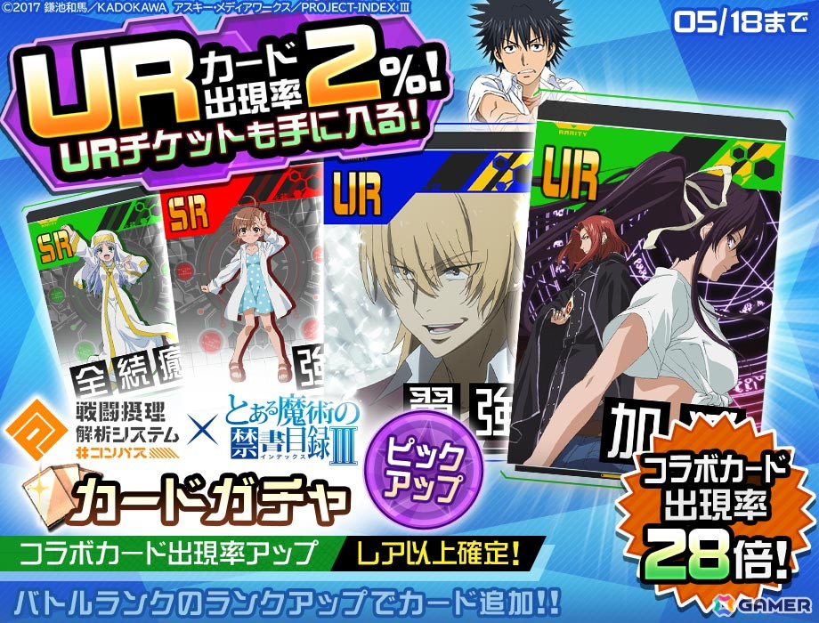 「#コンパス」でアニメ「とある魔術の禁書目録III」との初コラボが開催!上条当麻が新コラボヒーローとして参戦の画像