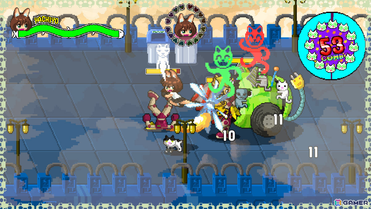 血沸きネコ踊る90年代風ベルトスクロールアクション「ネコパワー！やちよ」のSteamページが公開！の画像4