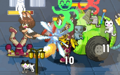 血沸きネコ踊る90年代風ベルトスクロールアクション「ネコパワー！やちよ」のSteamページが公開！
