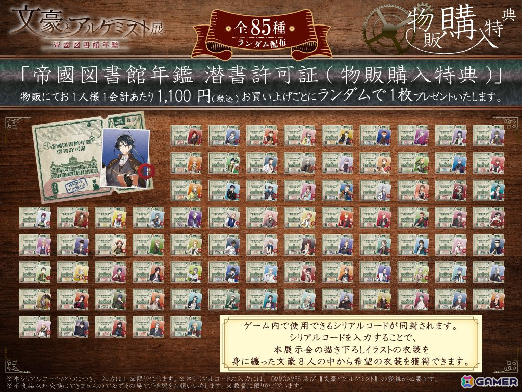 「文豪とアルケミスト展 -帝國図書館年鑑-」京都・東京の2会場で5月9日より順次開催!描き下ろしイラストのオリジナルグッズ販売もの画像