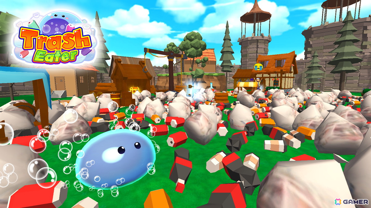 スライムが街中のゴミを食べて掃除するハイパーカジュアルゲーム「トラッシュイーター3D」がサービス開始！の画像
