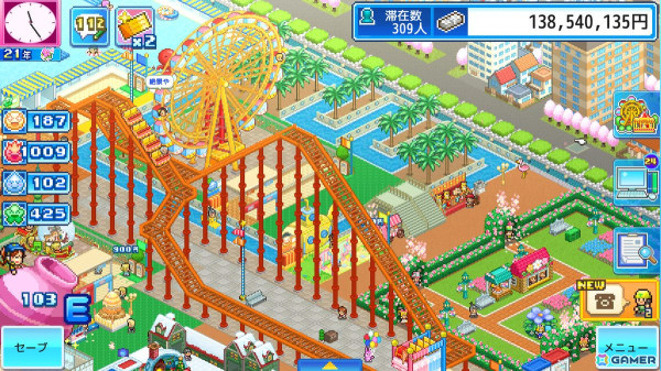 自分だけの夢の遊園地を作り上げるSLG「ゆうえんち夢物語」のPS4版が発売！アトラクションの建設やSNSの感想チェックを通して笑顔あふれる遊園地を目指そうの画像